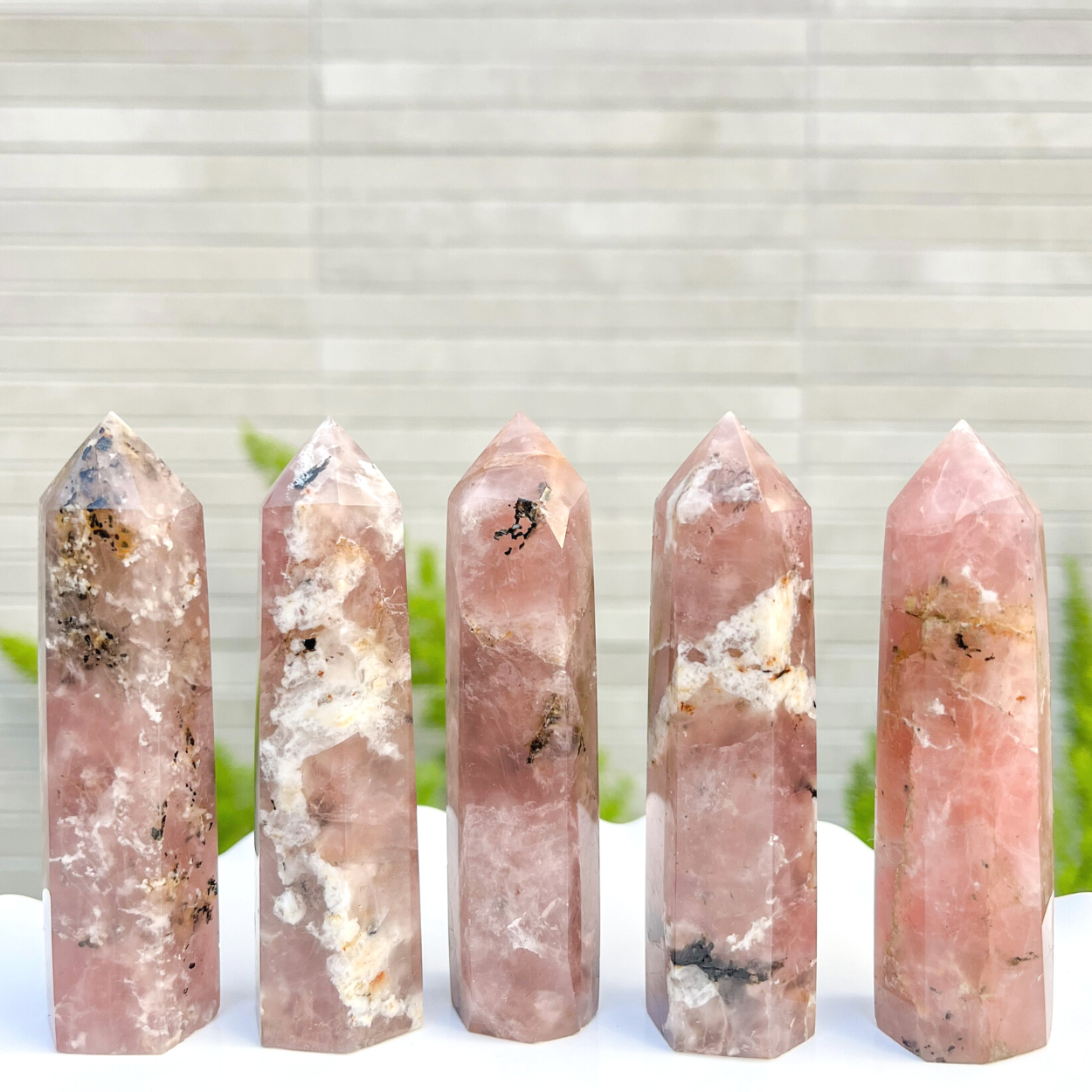 Garden Rose Quartz Tower