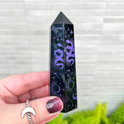 Etched Obsidian Tower - Purple