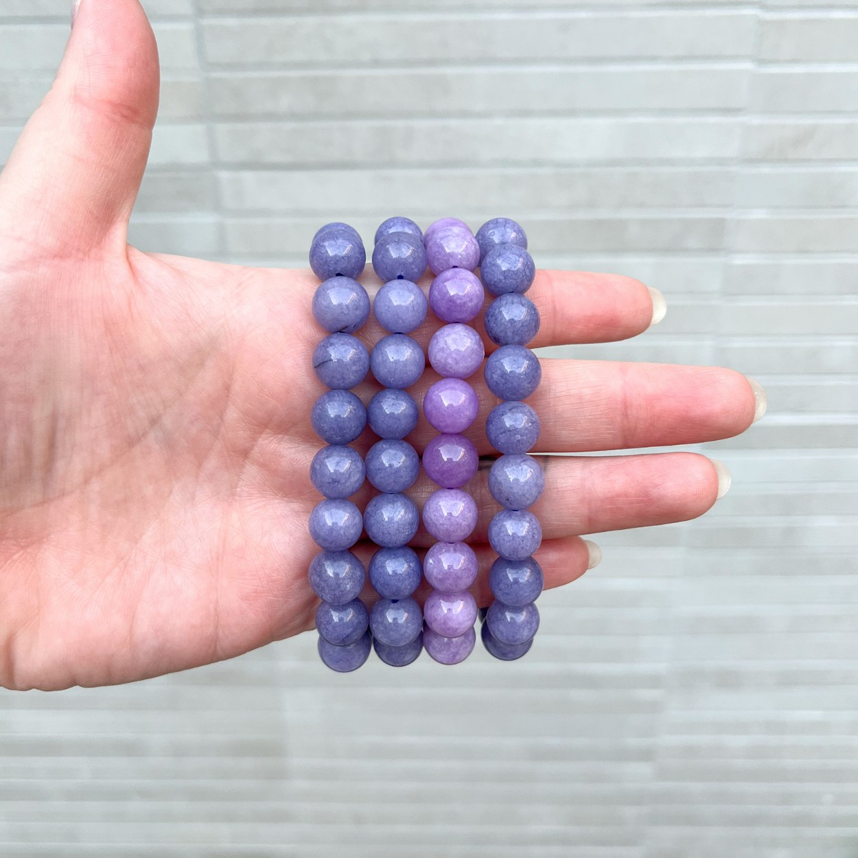 Dyed White Jade Bracelet - Purple