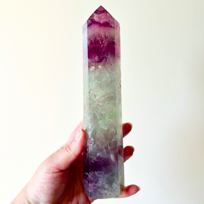 Large Watermelon Fluorite Tower