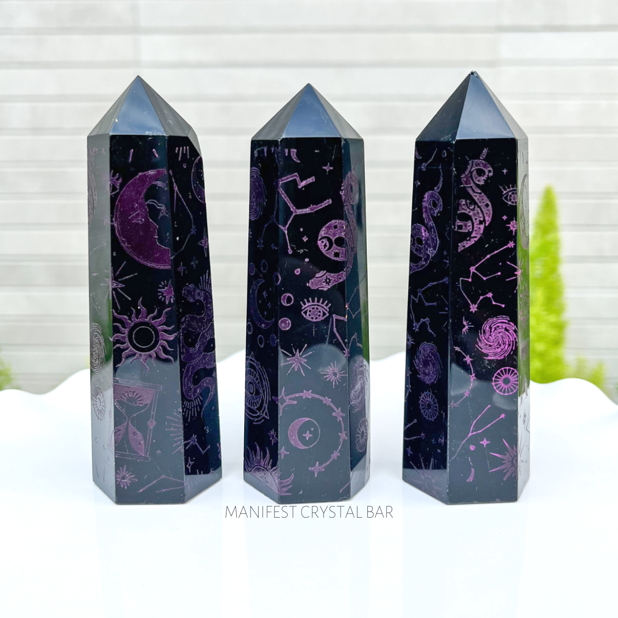 Etched Obsidian Tower - Dark Pink