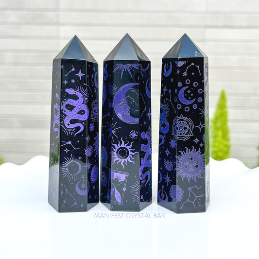 Etched Obsidian Tower - Purple